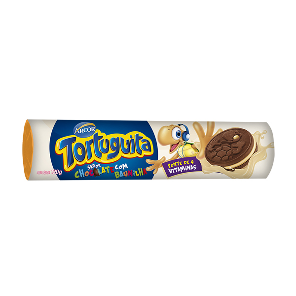 Biscoito Tortuguita sabor Chocolate com Baunilha