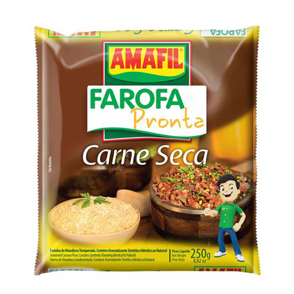 Farofa Pronta Sabor Carne Seca Amafil