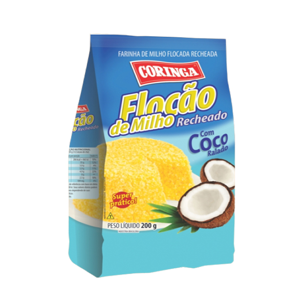 Flocão de Milho Recheado com Coco